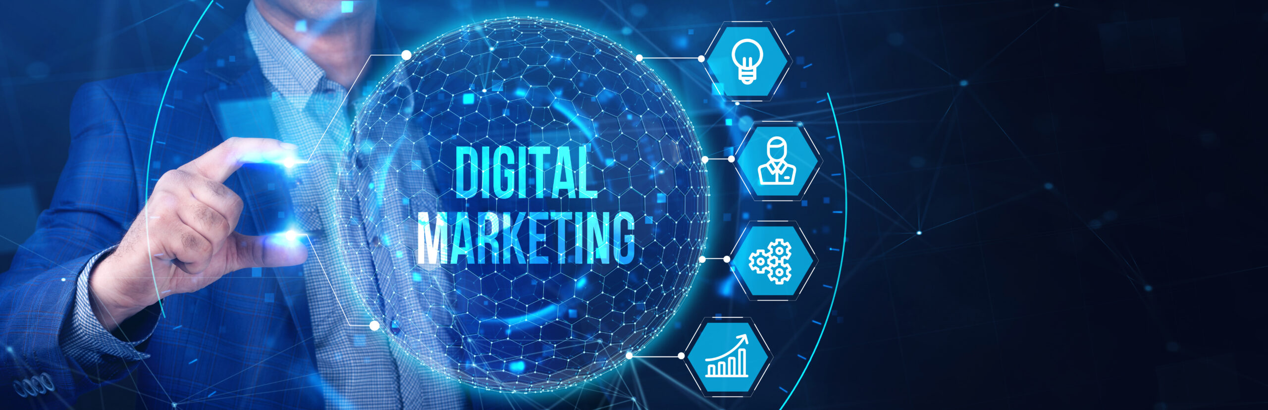 Business, Technology, Internet and network concept. Digital Marketing content planning advertising strategy concept.